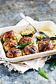 French pork meatballs with spinach