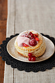 Sweet vol au vent with summer fruits
