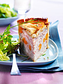 Chicken and carrot meat pie
