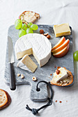 Camembert on a tasting board