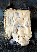 A piece of gorgonzola