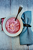 Beetroot soup with feta