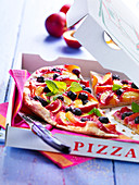 Sweet fruit pizza with nectarines