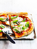 Pizza with tomatoes and mozzarella