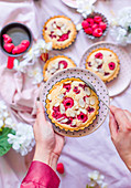 Marzipan and raspberry pie