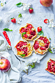 Strawberry and apple marzipan galettes