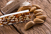 Black nougat with almonds