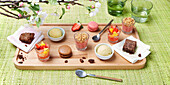 Selection of different mini desserts