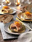 Christmas foie gras in slices