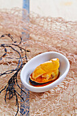 Marinated mussels as a starter
