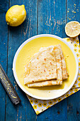 Crêpes with sugar and lemon