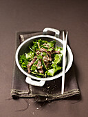 Beef salad with mint and coriander