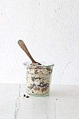 Homemade muesli with nuts and chocolate