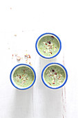 Cold courgette soup with hazelnuts