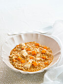 Rice with fish and pumpkin