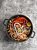 Grilled seafood casserole