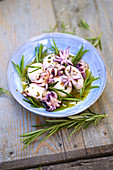 Marinated squid with rosemary