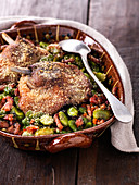 Cassoulet of duck confit with beans and bacon