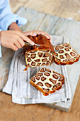 Sliced leopard cake