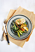 Monkfish with vegetables in butter