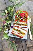 Pepper and cream cheese terrine with herbs