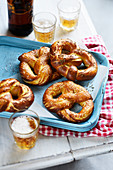 Salted pretzels and caraway pretzels