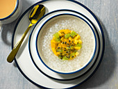 Tapioca pearls with mango, kiwi and passion fruit