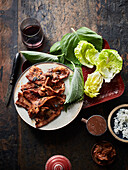 Grilled bacon slices