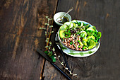 Green salad with buckwheat