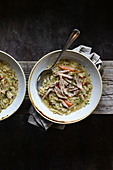 Pasta and chicken soup