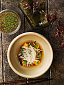 Ramen with seaweed and pumpkin