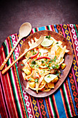 Cabbage salad with potatoes, lime and chilli, Bolivian specialty