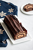 Chocolate log cake