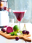 Cherry and lime beetroot juice