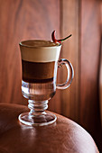 Irish coffee Mexican style with pimento