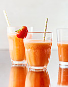Vegetable drink with coconut, strawberries and pineapple