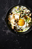 Egg with creamy mushrooms