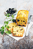 Prune,carrot,Gruyere and parsley loaf cake