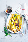 Grilled leeks