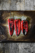 Oven-roasted red peppers