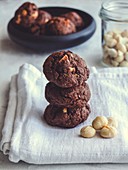 Chocolate and macadamia cookies