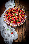 Breton shortbread strawberry and raspberry tart