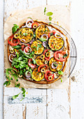 Pizza expess with ricotta and marinated tomatoes