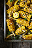 Roasted corn on the cobs