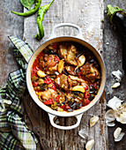 Shoulder of lamb and aubergine stew