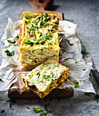 Herb,Brousse cheese and parmesan flan loaf cake
