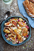 Huhn mit Pfirsichen vom Plancha-Grill