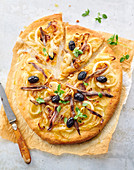 Pissaladiere (onion and olive cake, France)