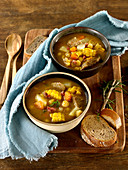 Veal soup with corn and yucca