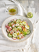 Gurken-Radieschen-Salat mit Vinaigrette